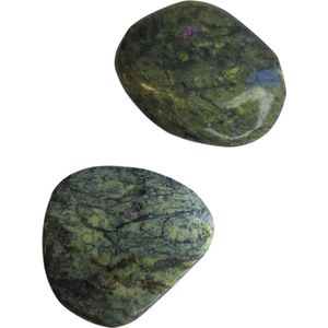 Massagesteen - Stichtiet in Matrix - Paars - Groen - Edelsteen