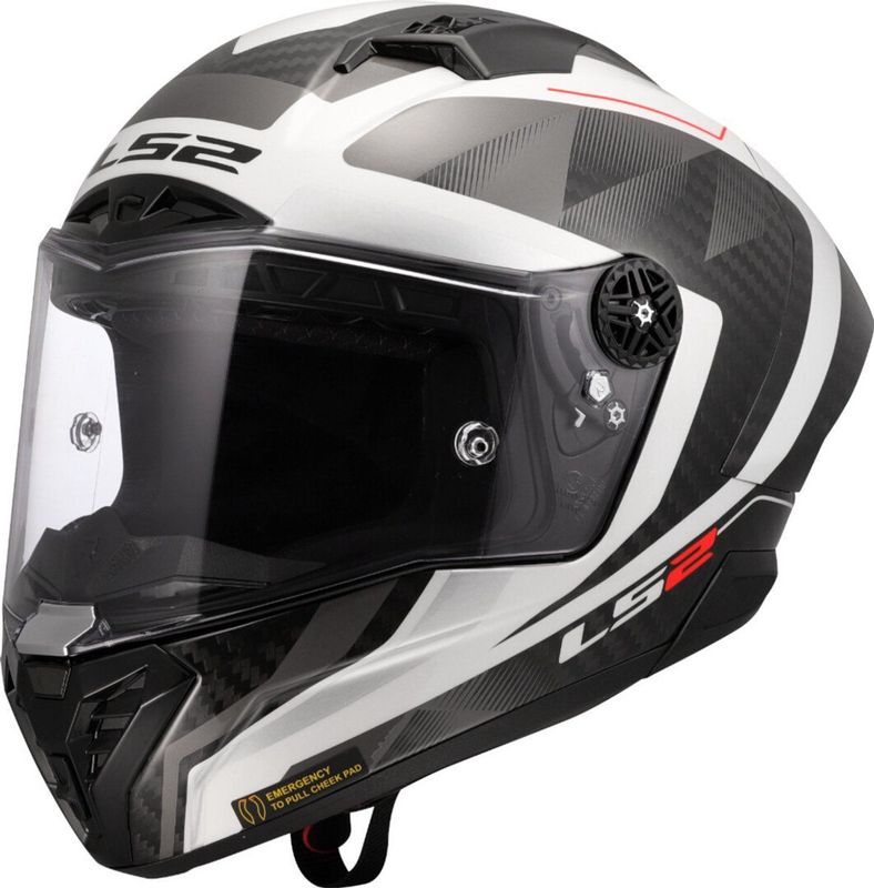 LS2 - FF805 Thunder GP Aero - Integraalhelm - Wit Grijs - Carbon