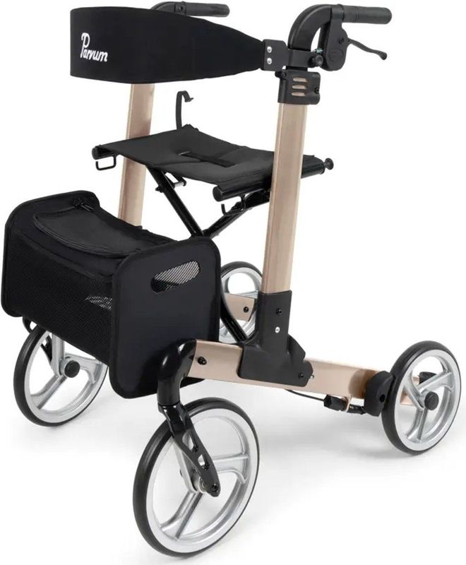 Parvum - Luxo - Rollator - Champagne - Luxe Dubbel Opvouwbaar - 6,9 kg