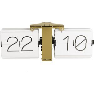 Karlsson - Flip clock No Case - Tafelklok - Metaal - 8,5x14x36cm - Wit