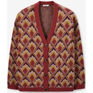 Sissy-Boy - Donkerrood jacquard vest met print