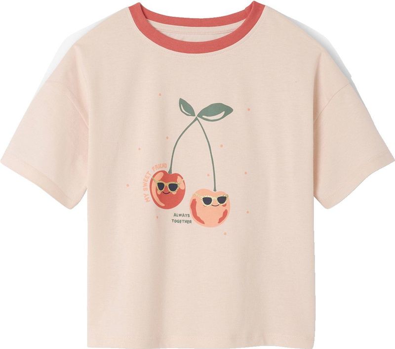 Vertbaudet - Set T-shirt en Short - Badstof - Meisjes