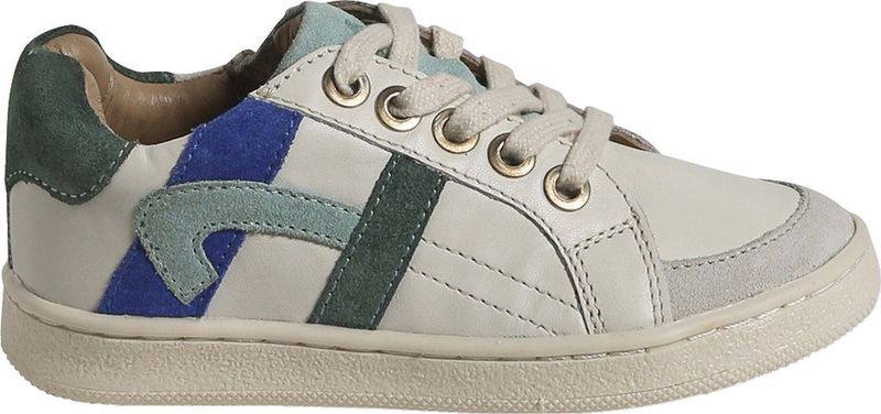 Vertbaudet - Kleutercollectie - Leren Kindersneakers - Veelkleurig - Met Rits en Veters