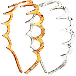 Provento - Hoofdband Haaien Tand ZigZag Kam Accessoire Antislip (Bruin Grijs) 14,5 × 13 cm