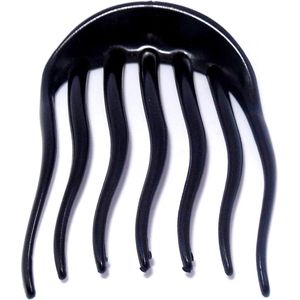 Haarkam-Zijkam zwart grof met opstaande rand
