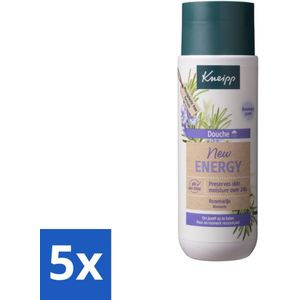 5 x Kneipp Douche New Energy 200 ml - Hydraterend - Zeepvrij - Natuurlijke Ingrediënten