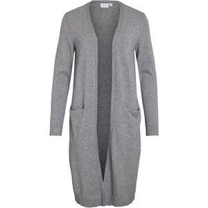 Dames Open Knit Cardigan met V-hals en Zakken - Extra Lang Vest