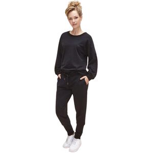 Stijlvolle Dames Huispak / Tracksuit / Joggingspak | 2-Delig Home Wear / Trainingspak | Sport Kleding | Zwart - M