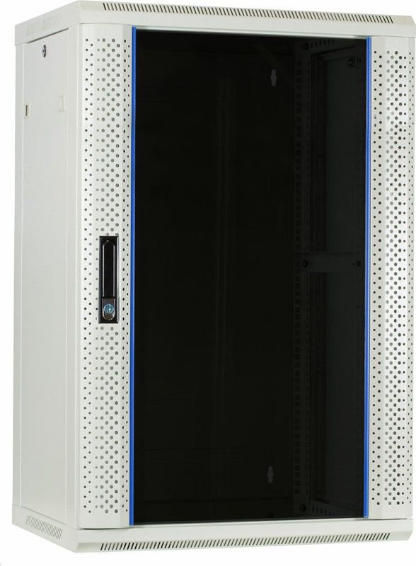 DSIT 18U witte wandkast met glazen deur 600x450x900mm (BxDxH) - serverbehuizing - serverrack - serverkast - 19 inch