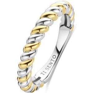 TI SENTO Dames Ring - 925 zilver - Zilver geel verguld - Maat 17.75 mm / maat 56 - 12378SY