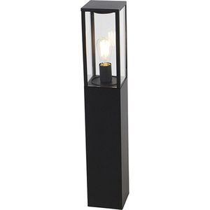QAZQA charlois - Industriele Staande Buitenlamp | Staande Lamp voor buiten - 1 lichts - H 80 cm - Zwart - Industrieel - Buitenverlichting