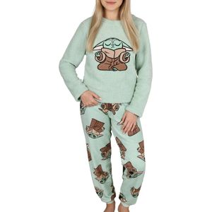 Star Wars Baby Yoda Dames Pyjama, Warme Sherpa Pyjama