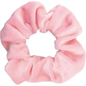 IRSA Scrunchie Velvet Licht Roze - haarwokkel - Haarelastiek - Haaraccessoire (1 stuk)