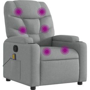vidaXL - Massagestoel - Lichtgrijze Stof - Handmatige Relaxfunctie - Vibratiefunctie