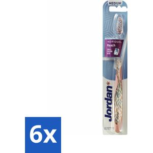 Jordan - Tandenborstel - Individual Reach - Medium - Voordeelverpakking - 6 stuks