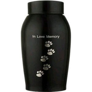 Urn Huisdier - Zwart - De laatste aai - Moderne urn - Crematie urn - As urn - Huisdieren urn - Urn voor kat- Urn voor hond- Grote urn