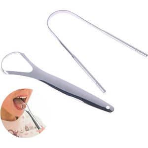 Midoa Mondverzorgingset - Tongschraper/Tongreiniger - Roestvrijstalen Tongreiniger - Slechte Ademverwijdering - Mondverzorgingshulpmiddelen - 2 Stuks
