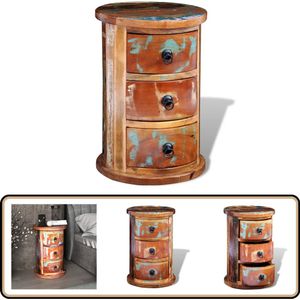 vidaXL Kast met 3 lades - Gerecycled hout Houten Kast - Landelijke Kast - Retro Kast - Vintage Kast - Kast Met Lades