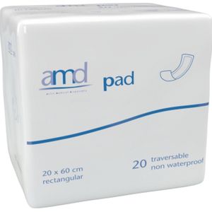 AMD Pad Rectangular - Doorlaatbaar 20 x 60 cm - 4 pakken van 20 stuks