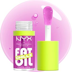 NYX Professional Make Up Fat Oil Chillz Lip Drip Lipgloss - Tot 12 uur hydratatie - Met keizersbes- en framboosolie - Strawberry Slush