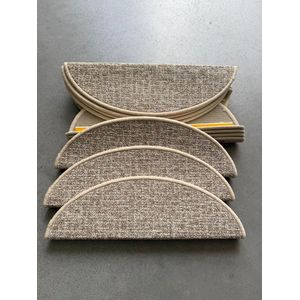 Cherchie - Trapmatten Set - Beige - 15 stuks - Halfrond - Antislip Trapbescherming