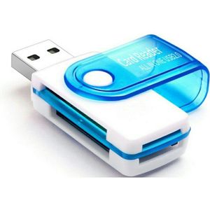 Go Go Gadget - Multifunctionele SD kaart-lezer - Naar USB - Lezer voor micro SD SD MS M2 kaart - Blauw