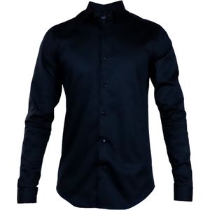 Rox - Heren overhemd Danny - Zwart - Slanke pasvorm - Maat XXL