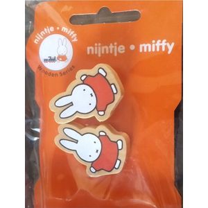 Nijntje gele haarelastiekjes met houten Nijntje afbeelding