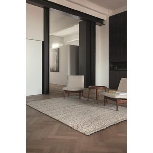 LIGNE PURE Solid – vloerkleed – tapijt – handgeweven  - wol – eco – modern – Wit Grijs - 60x120