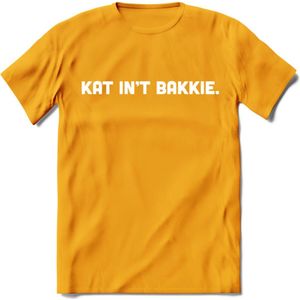 Kat Int Bakkie - Katten T-Shirt Kleding Cadeau | Dames - Heren - Unisex | Kat / Dieren shirt | Grappig Verjaardag kado | Tshirt Met Print | - Geel - XXL