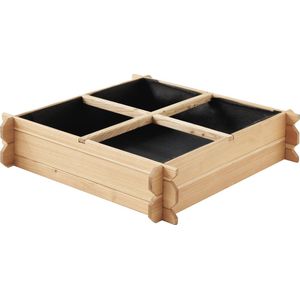 Moestuinbak met Worteldoek Larikshout 80 x 80 cm