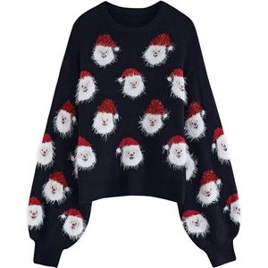 Kiddos Kersttrui voor Dames en Kinderen - Kerstman Motief - Kersttrui voor Familie - Kind 98