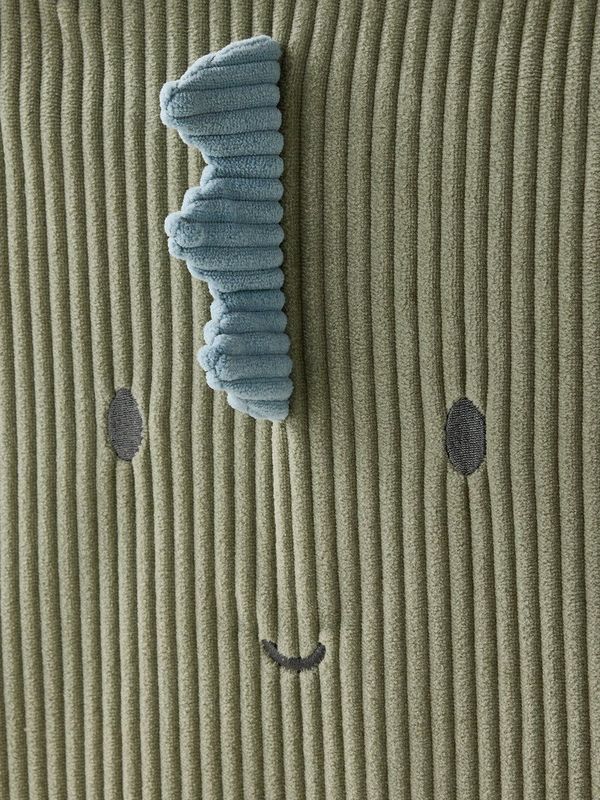 Vertbaudet - Set van 2 - Opbergbakken - Ribfluweel - Minisaurus - 29 x 29 x 29 cm