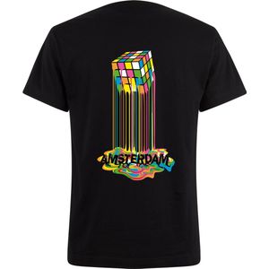 Zwart Neon Tshirt Rubik's cube S