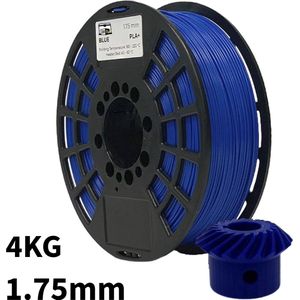 Blauw PLA+ 4kg 3D Printer Filament 1.75 mm - Hoge Kwaliteit en Duurzaam - Compatibel met Creality, Bambu Lab, Esun en Andere 3D Printers - Voor 3D Printen van Prototypes, Modellen, Accessoires - voor Professioneel en Thuisgebruik