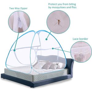 Klamboe bed luifel pop-up opvouwbare dubbele deur anti-muggenbites (180 * 200 * 150 cm)