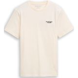 TOM TAILOR - Shirt - Wit - Jersey - Ronde Hals - Kwartmouw