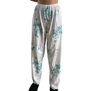 FINE WOMAN® Pyjama Broek met kanten bies 722 M 38-40 wit/groen