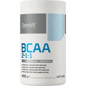 OstroVit - BCAA - 2-1-1 - 400 g - natural 100% puur – zonder aroma’s, suikers of onnodige toevoegingen - spierondersteuning - L-leucine + L-isoleucine + L-valine Aminozuren - Supplement (Lab tested!)