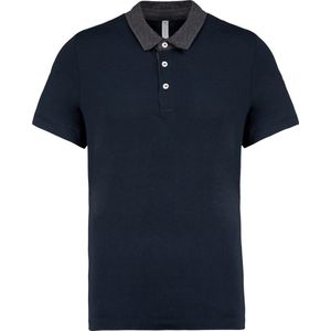Kariban Tweekleurige herenpolo jersey K260 - Navy / Dark Grey Heather - L