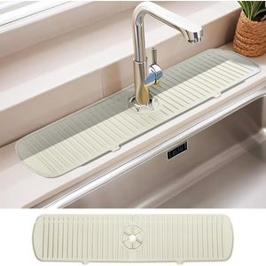 Kraanmat - Afdruipmat - Droogmat - Gootsteenmat - Duurzaam - Beige - Geschikt voor kranen met een diameter van 3,5 tot 5cm - Must have voor in de keuken!