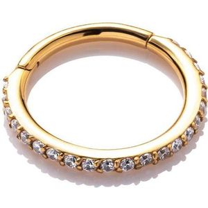 Vergulde Piercing Ring met Swarovski (5mm) | PiercingsWorks Amsterdam