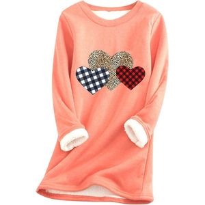 Warme dames trui met lange mouwen en ronde hals