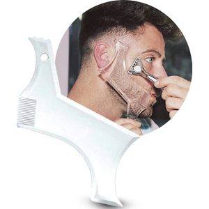 FLIPFLOP CLUB® Baard Contour Sjabloon - Transparant – Perfecte Lijn en Afwerking voor Kaak en Neklijn - Styling Tool - Kam Baardlijn en Snor Shaper - Trimmer - Baardvorm – Contouren – Scheerkam - Baardmal – Symmetrisch Scheren – Baardverzorging
