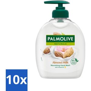 Palmolive - Amandelmelk - Handzeep Met Pomp - Milde Reiniging - 300 ml - Bulkverpakking - 10 stuks