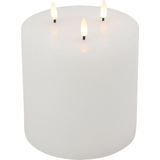 Led kaars - Coutryfield - Stompkaars rond D15cm LED Lyon wit S. - Ø15CM LED - L15B15H17,5CM