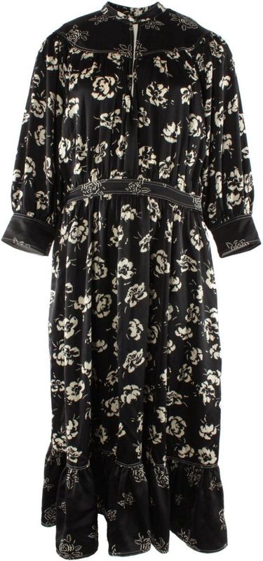 Ralph Lauren - Midi-jurk - Zwart - Multicolor - 100% Polyester