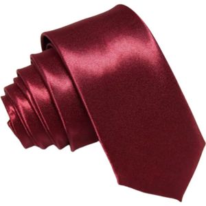 Heren stropdas smal wijnrood - wijn rode heren stropdas - smalle stropdas - rood