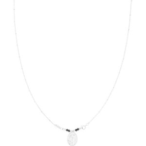 OOZOO Jewellery - Zilverkleurig/zwarte ketting met een haas - SN-2033