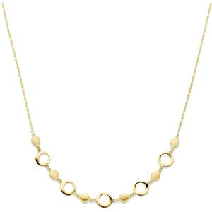 YO&NO - Ketting - Goud - Fantasieschakel - 7mm - 42+2cm - Sieraden Vrouw - 585 Goud